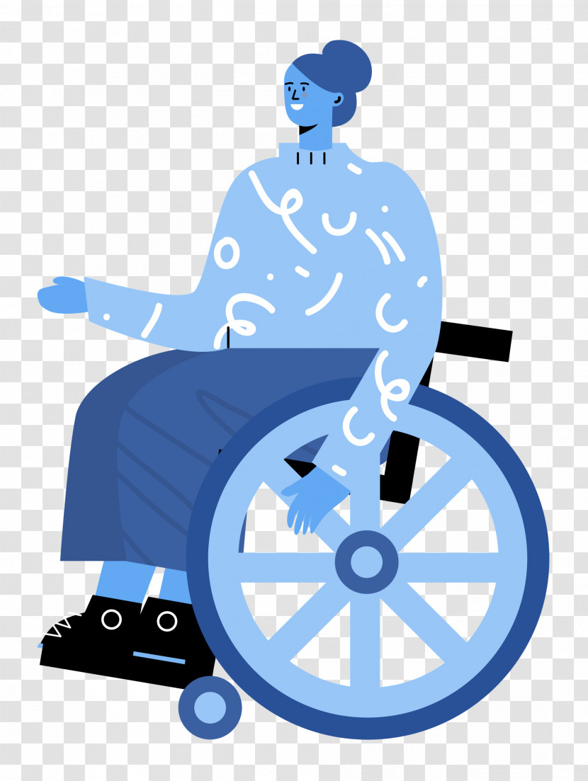 Sitting On Wheelchair Woman Lady Transparent PNG