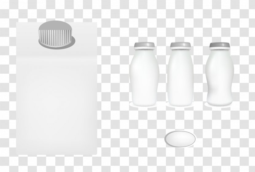 Water Bottle Glass Plastic - Vector Of Whole Milk Transparent PNG