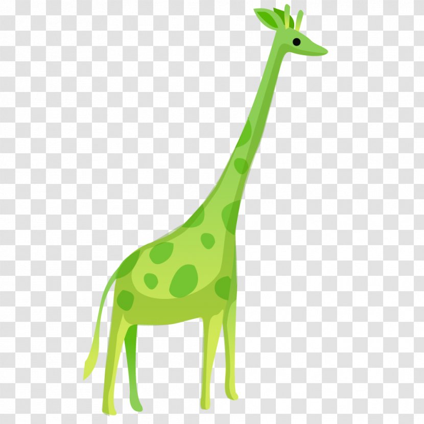 Giraffe Clip Art Fauna Pattern Terrestrial Animal - Wildlife - Green Transparent PNG