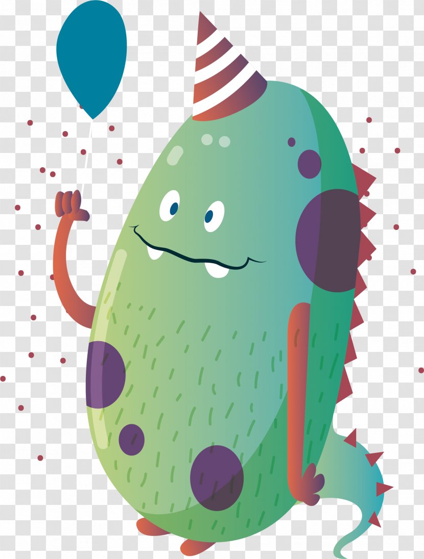 Adorable Monster Match Clip Art - A Lovely With Birthday Hat Transparent PNG