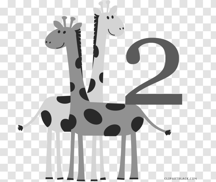Baby Giraffes Clip Art Free Content Illustration - Painting - Animal Black And White Transparent PNG