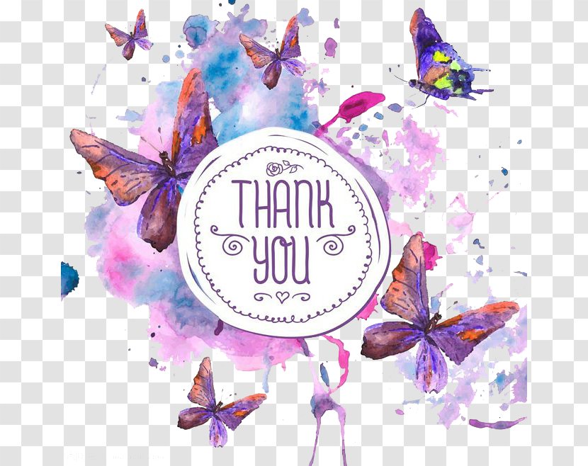 Butterfly Watercolor Painting Royalty-free Drawing - Purple Transparent PNG