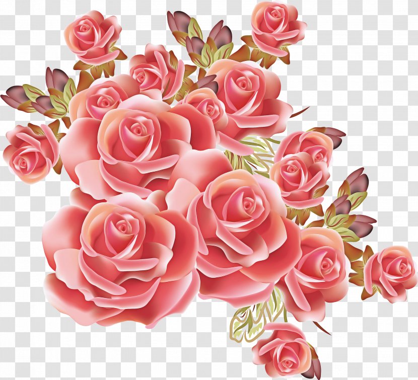 Bouquet Of Flowers Drawing - Peach - Floristry Perennial Plant Transparent PNG