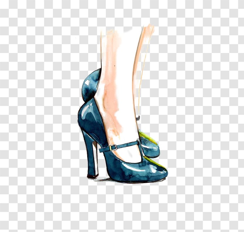 Shoe Drawing Fashion Illustration - Highheeled Footwear - Hand-painted Heels Transparent PNG