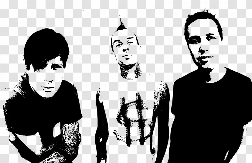 Stencil Drawing Blink-182 Art - Black And White - Silhouette Transparent PNG