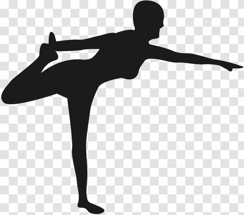 Exercise Silhouette Yoga Woman Clip Art - Black And White - Figures Transparent PNG