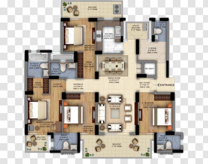 The Ultima DLF Floor Plan - Real Estate - House Transparent PNG