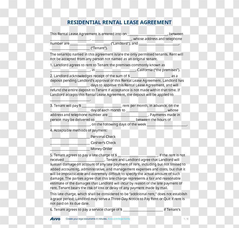Document Rental Agreement Contract Lease Application For Employment - Letter - Esign Transparent PNG
