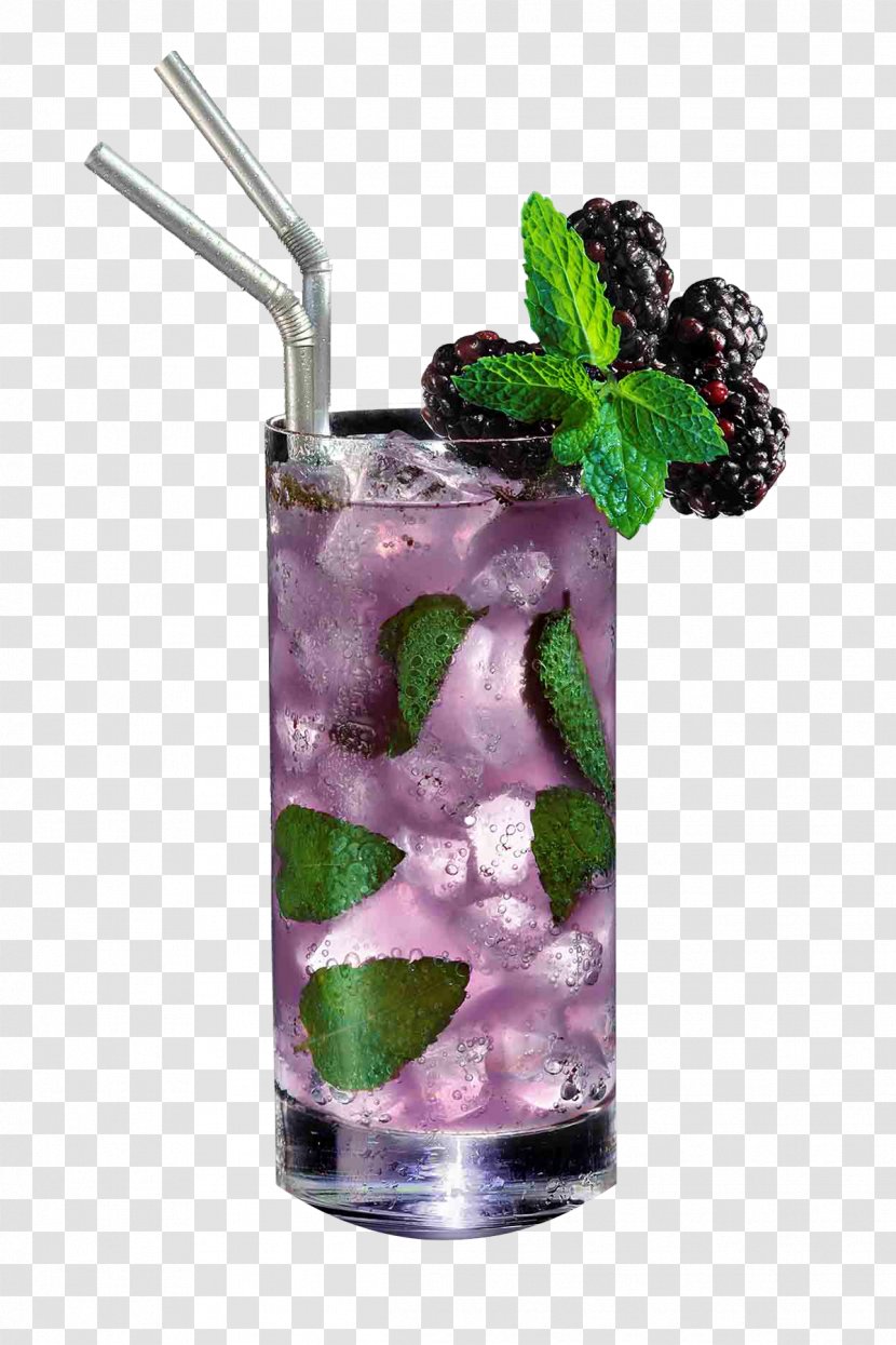 Mojito Non-alcoholic Drink Cocktail Blueberry Tea Rickey Transparent PNG