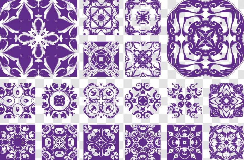 Symmetry Flower Pattern - Visual Arts - Symmetrical Purple Lace Chinese Transparent PNG
