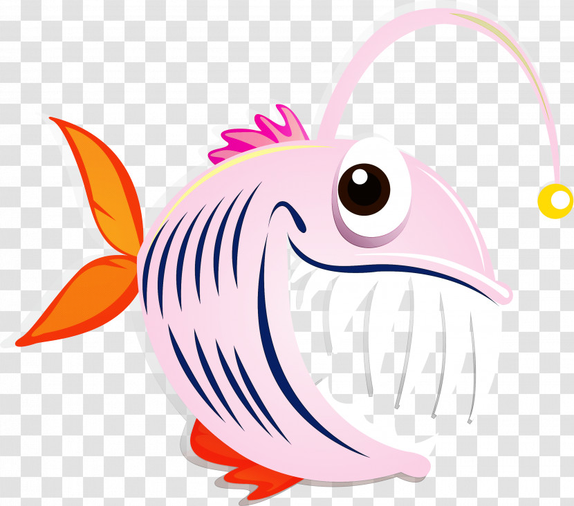 Cartoon Fish Pink Fish Line Transparent PNG