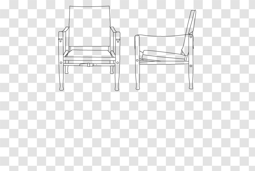 Chair Drawing Line - Garden Furniture - Armchair PLAN Transparent PNG