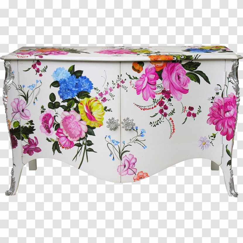 Commode Buffets & Sideboards Furniture Room - Heart - Hand-painted Flowers Picture Material Transparent PNG