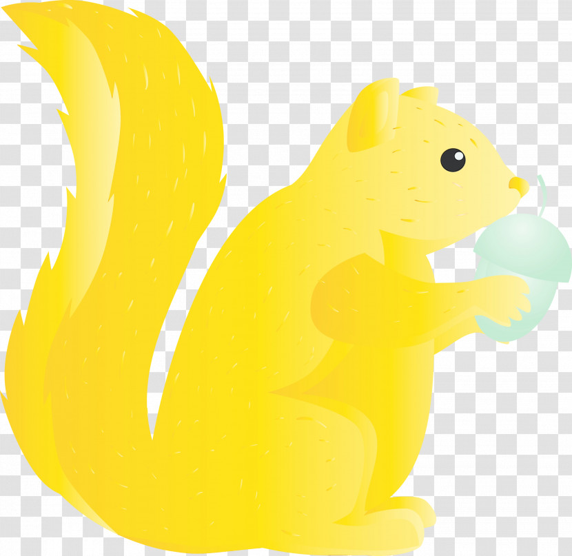 Yellow Squirrel Animal Figure Cartoon Tail Transparent PNG