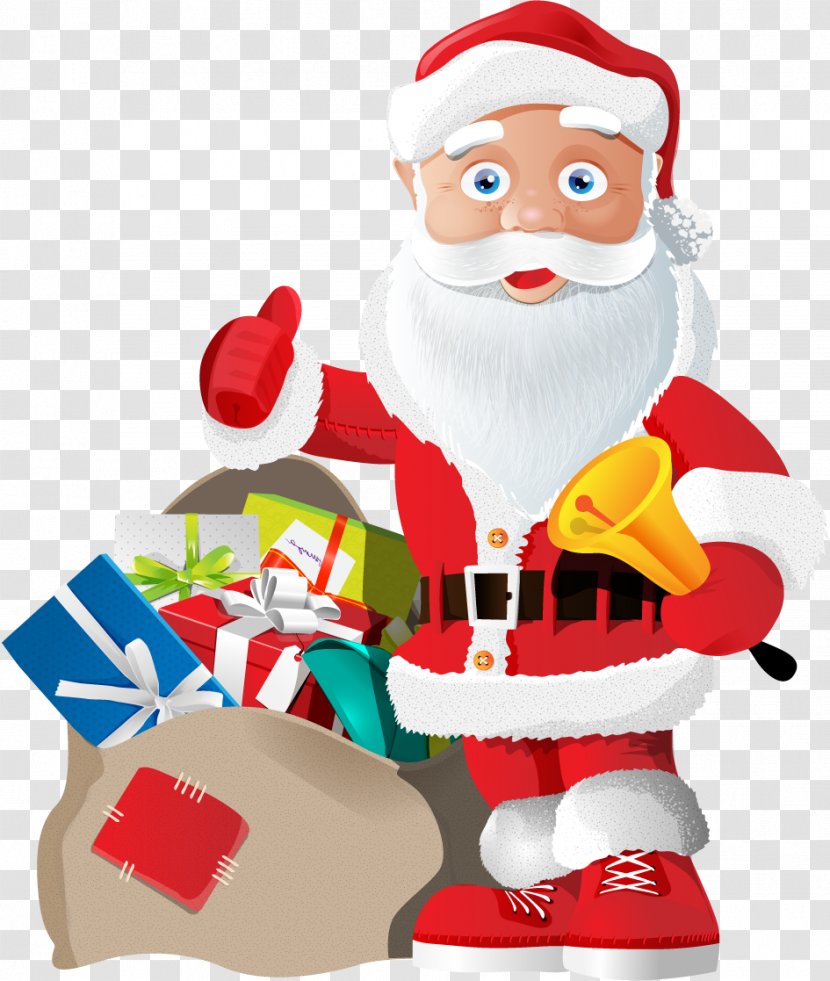 Santa Claus Christmas Gift Clip Art - Vector And Gifts Transparent PNG