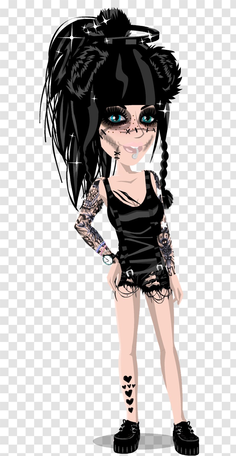 MovieStarPlanet Black Hair Hairstyle Emo - Silhouette - Sc Msp Transparent PNG