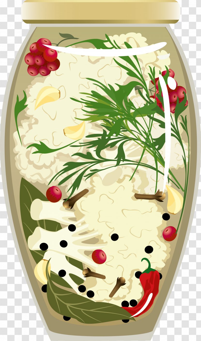 Pickled Cucumber Vegetarian Cuisine Pickling Food Clip Art - Preservation - Cauliflower Transparent PNG