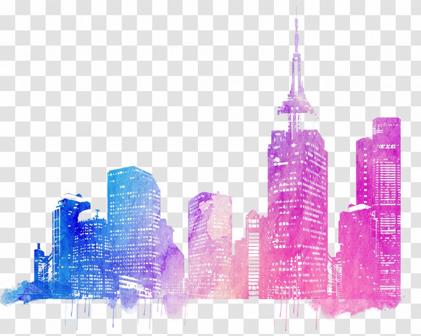 Cities: Skylines Drawing - City - Colorful Skyline Transparent PNG