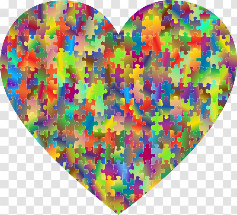 Heart Jigsaw Puzzles Clip Art - Color - Colorful Transparent PNG