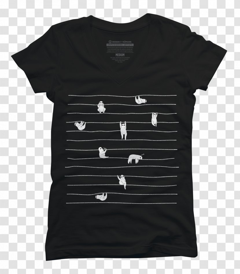 Printed T-shirt Hoodie Top - Tshirt - Sloth Hanging Transparent PNG