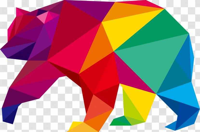 Bear Euclidean Vector Icon - Silhouette - Hand Colored Polar Transparent PNG