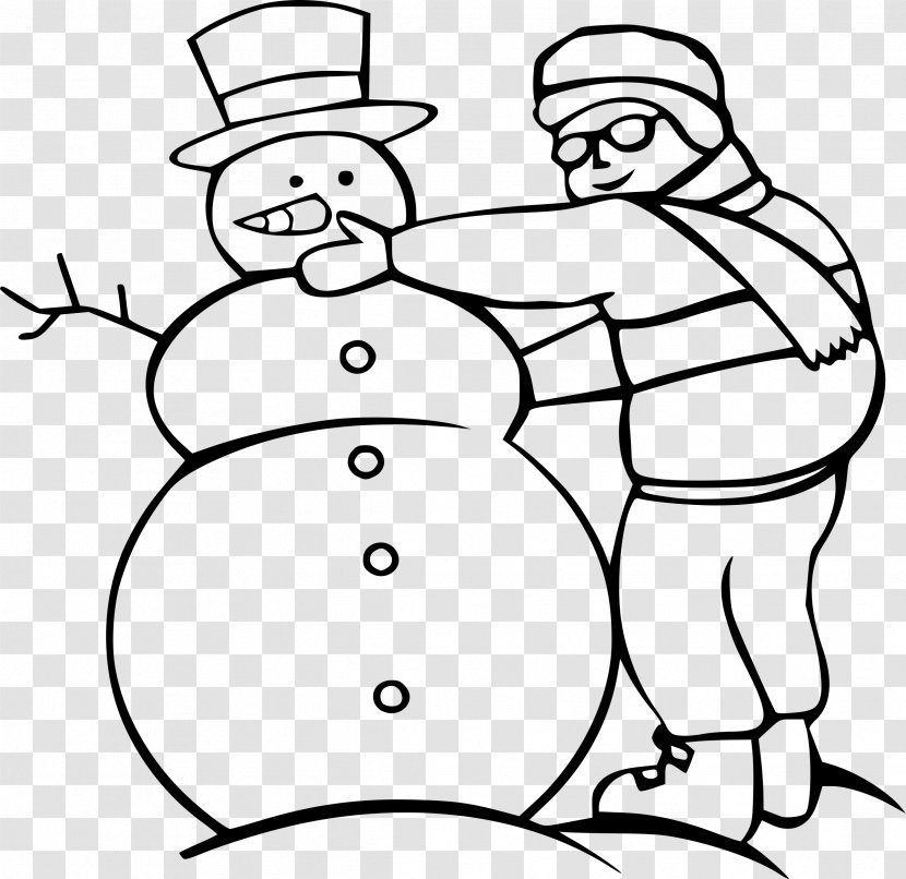 Snowman Black And White Clip Art - Silhouette - Make A Transparent PNG