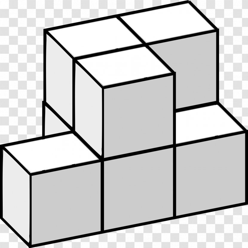 3D Tetris Jigsaw Puzzles Three-dimensional Space Cube - Line Art Transparent PNG