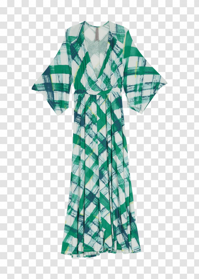 Shoulder Sleeve Green Dress - Clothing - Gingham Transparent PNG