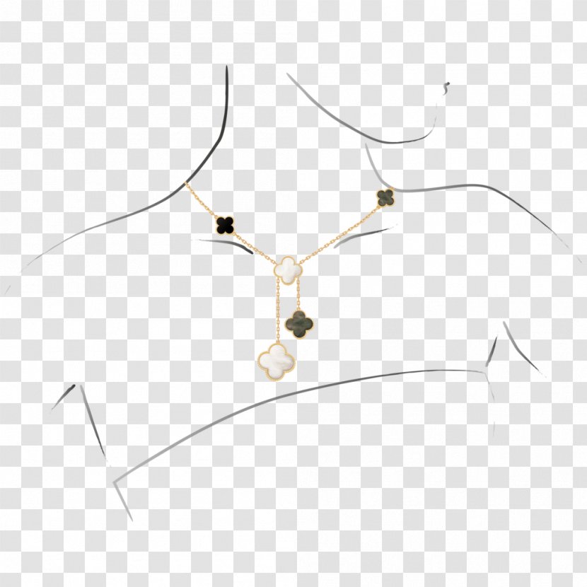 Necklace Product Design Line - Body Jewelry - Alhambra Clover Transparent PNG
