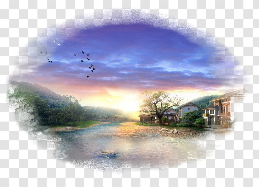 Desktop Wallpaper Landscape Computer 1080p Sunset - Artwork Transparent PNG