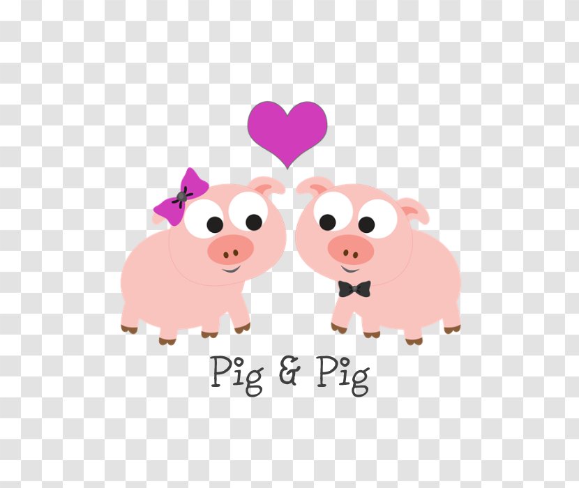 Domestic Pig Love Gift Christmas Ornament - Heart Transparent PNG