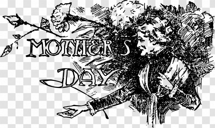 Mother's Day Black And White Clip Art - Logo Transparent PNG