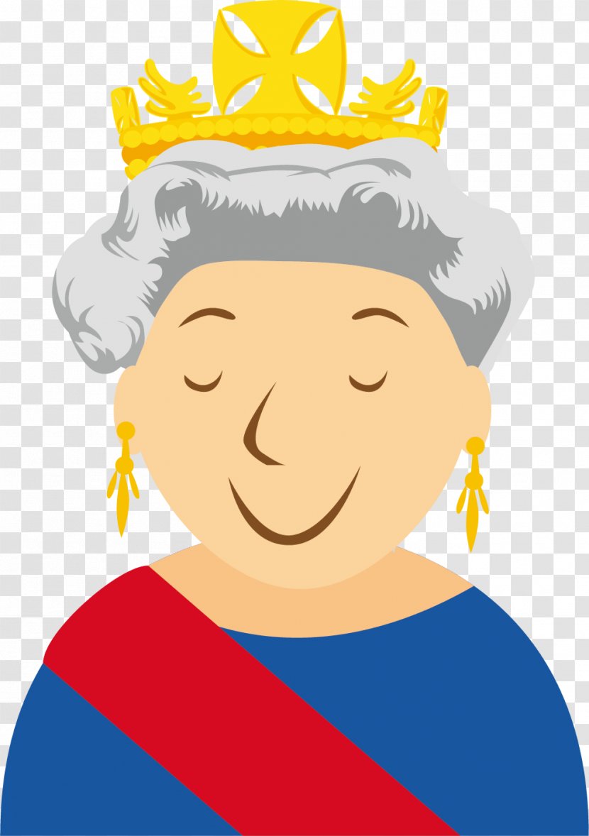 London Cartoon Clip Art - Frame - The Queen Of England Smiles Transparent PNG