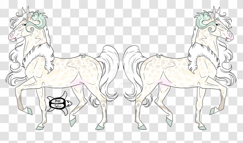 Mustang Foal Halter Pony Sketch - Artwork - Refusing To Cheat And Discipline Transparent PNG