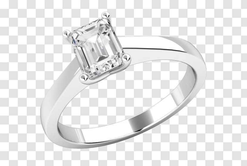 Diamond Cut Wedding Ring Engagement - Emerald - Settings Transparent PNG
