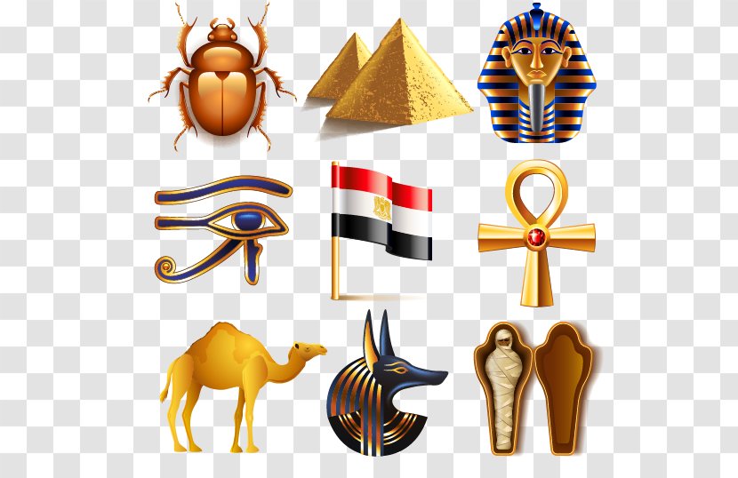 Icon - Royaltyfree - Mask Camel Pyramids Egyptian Pharaoh Mummy Beetle Transparent PNG