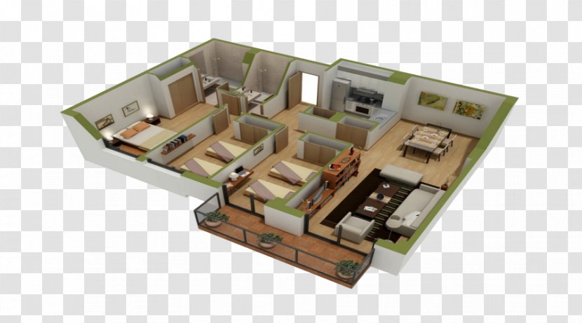 3D Floor Plan House Interior Design Services - 3d Transparent PNG