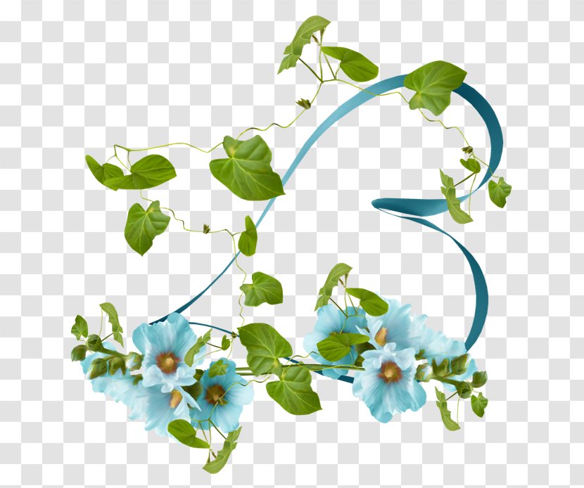 Cut Flowers Blue Line - Wreath - Flower Transparent PNG
