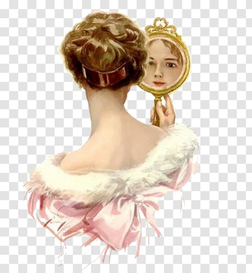 Harrison Fisher Girls American Belles Illustrator Illustration - Silhouette - Beauty Mirror Transparent PNG