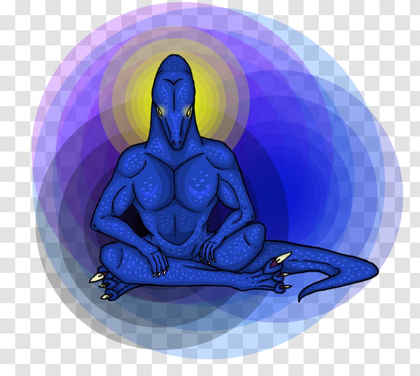 Cobalt Blue Animated Cartoon Illustration - Fictional Character - Meditation Drawings Transparent PNG