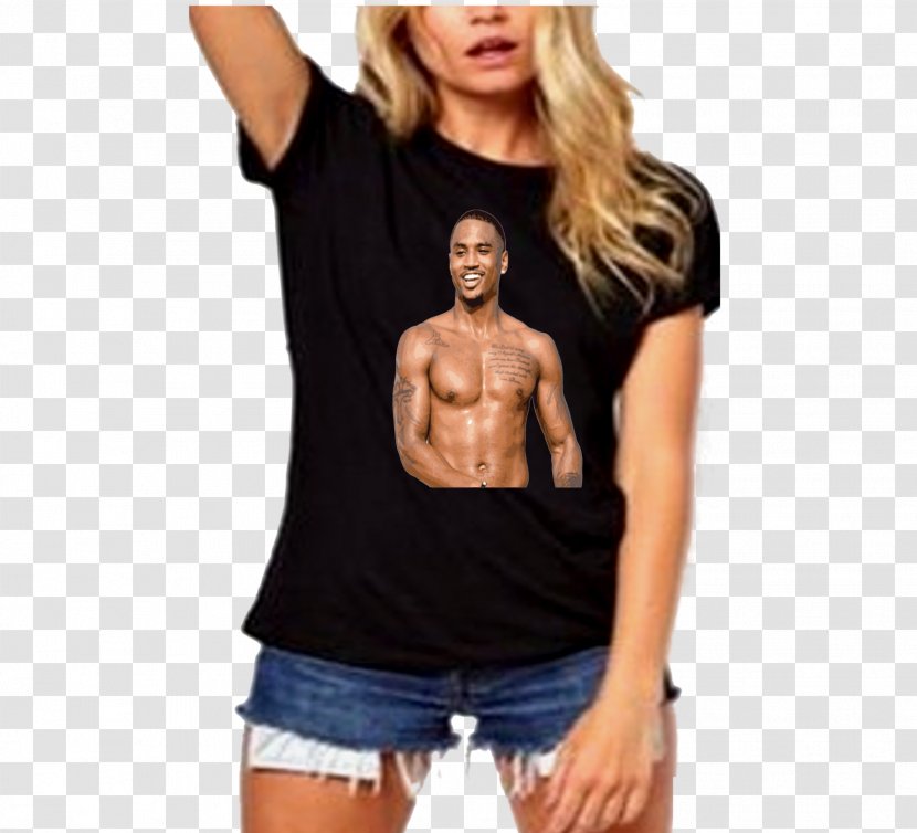 T-shirt Top Sleeve Shorts - Watercolor - Trey Songz Transparent PNG