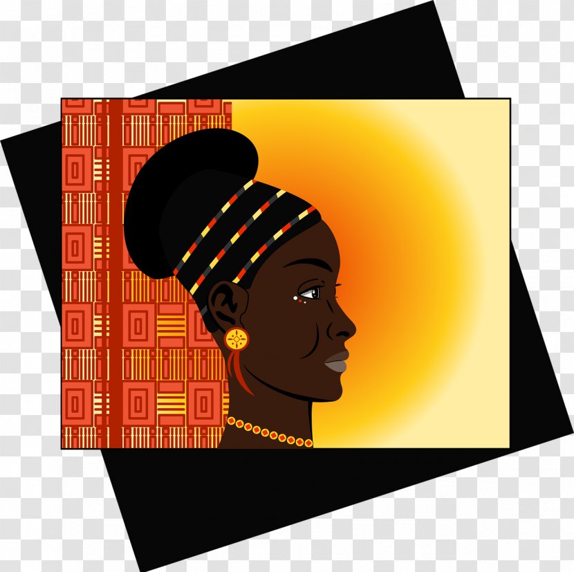 Africa Drawing Black - Orange Transparent PNG