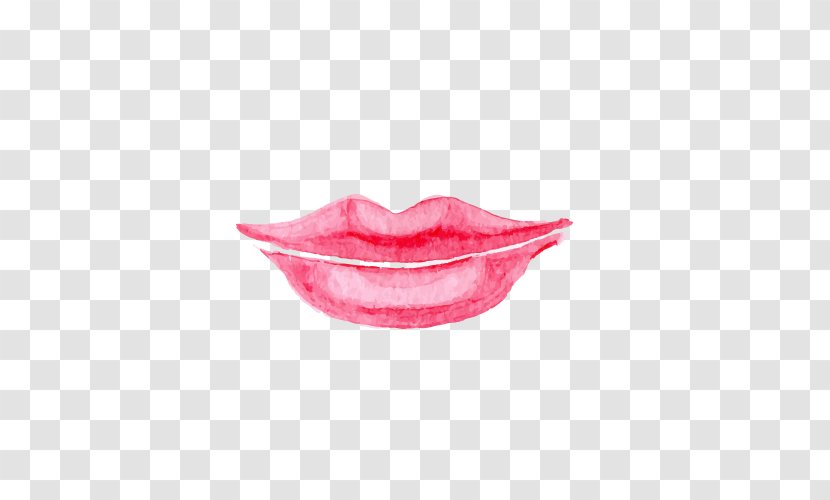 Lip Kiss Watercolor Painting - Paint - Painted Lips Transparent PNG