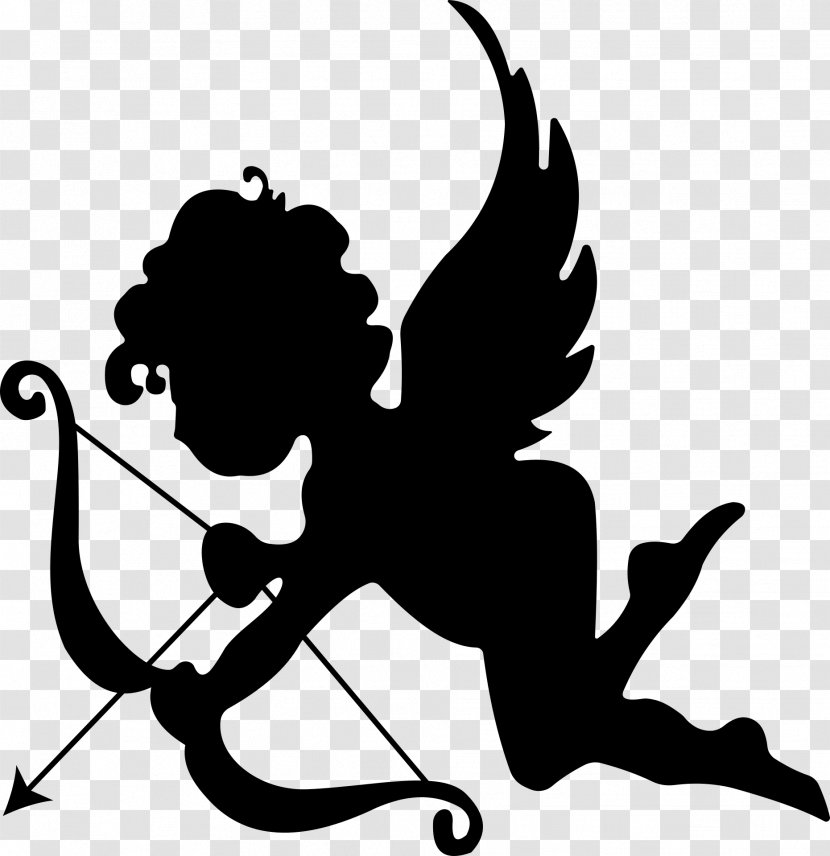 Cupid Silhouette Cartoon Clip Art - Little Angel Transparent PNG