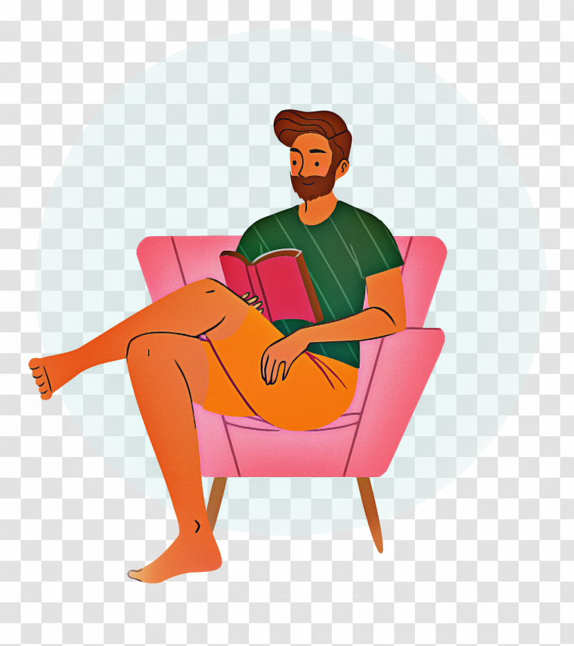 Reading Book Free Time Sofa Transparent PNG