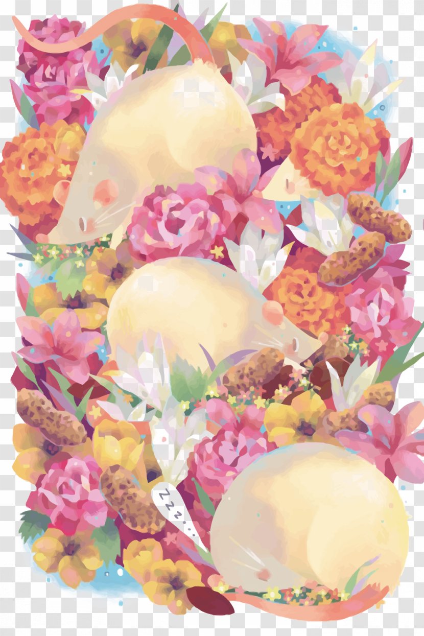 Watercolor Painting DeviantArt Illustration - Deviantart - Vector Mouse And Flower Transparent PNG