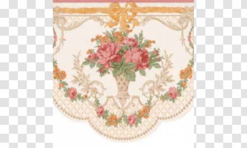 Victorian Era Bathroom Rose Wallpaper - Platter - Design Transparent PNG
