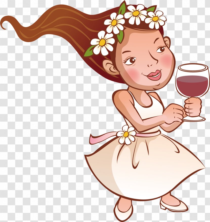 Animation Cartoon Love - Frame - Drink Red Wine Beauty Transparent PNG