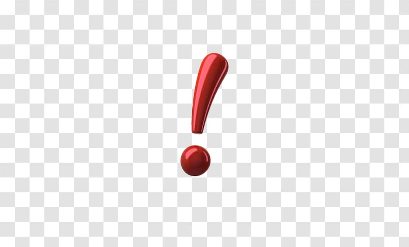 Exclamation Mark Icon - 3d Computer Graphics - Stereo Cartoon Red Transparent PNG