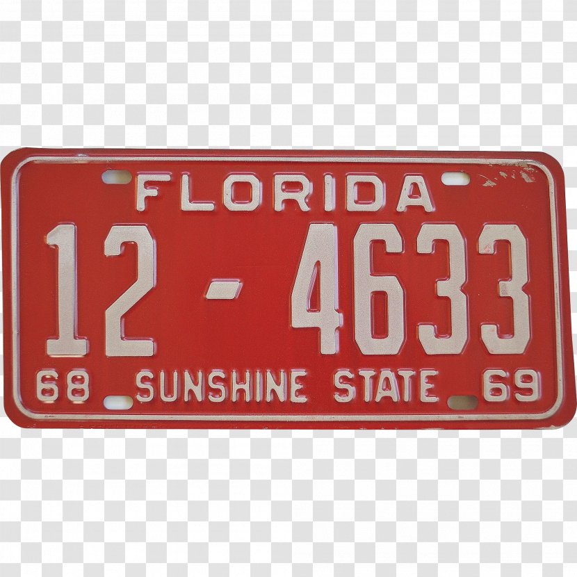 Vehicle License Plates Florida Antique Car Registration Transparent PNG